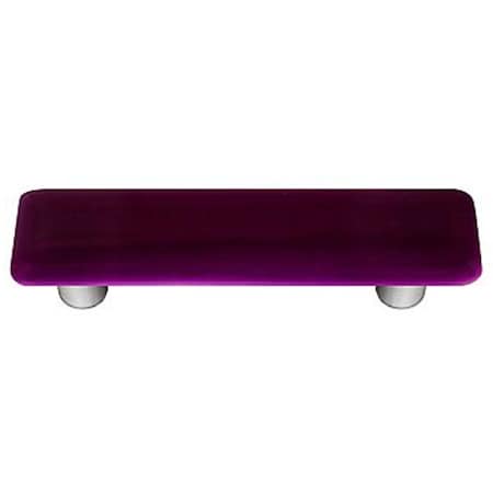 Palacedesigns Violet Striker Rectangle Glass Cabinet Pull - Aluminum Post PA2521986